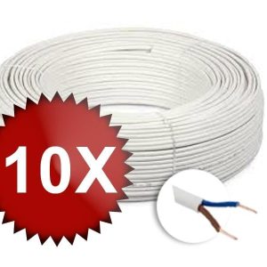 10 role x cablu alimentare 100m camere supraveghere plat 2 x 1 mm