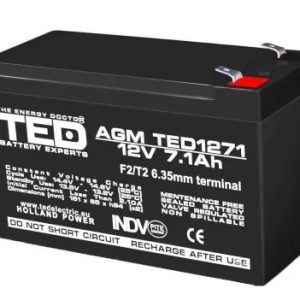 Acumulator VRLA, 12V, 7.1Ah, F2 T2, TED003225. Fiabilitate si performanță – ofertă, preț și specificații