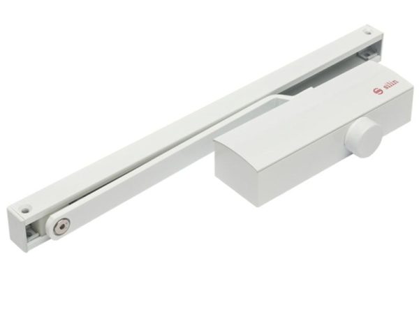Amortizor hidraulic cu sina pentru usi de 40-65kg Alb cu blocare SA-8023W