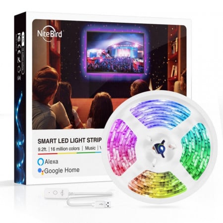 Banda led wifi RGB 2.8 metri control vocal compatibila cu aplicatia Tuya Gosund SL1. Fiabilitate si performanță 1 Banda led wifi RGB 2.8 metri control vocal compatibila cu aplicatia Tuya Gosund SL1