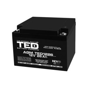 Baterie VRLA AGM TED003638 12V 26Ah 166 x 175 x 126 mm