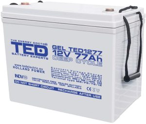 Baterie cu GEL 12V 77 AH TED Deep Cycle TED003409. Fiabilitate si performanță