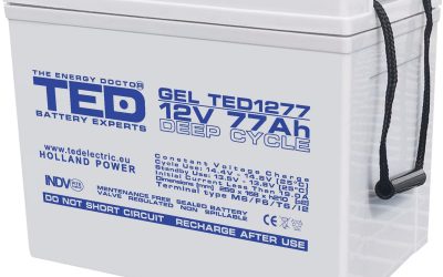 Articole 10 Baterie cu GEL 12V 77 AH TED Deep Cycle – Fiabilitate și Performanță