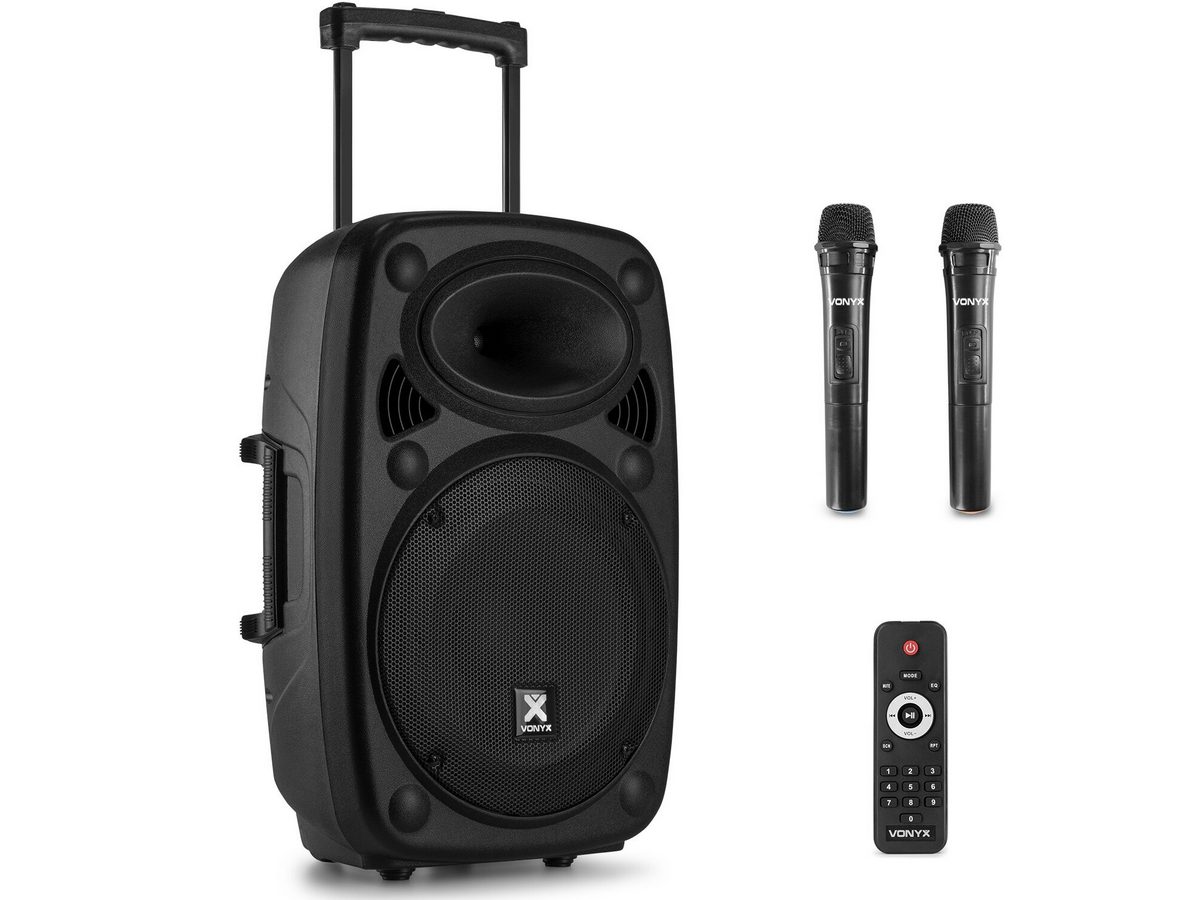 Boxa portabila, 2 microfoane UHF, 400W, woofer 12inch, jack 3.5, 6.3mm, RCA, SD, USB, XLR, Vonyx VERVE38. Fiabilitate si performanță 1 Boxa portabila