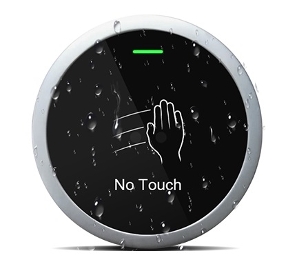 Buton de iesire pentru exterior cu infrarosu, fara atingere, carcasa din aluminiu, 73x20mm, LED stare, 3-10 cm, Secukey Sbutton 100-X. Fiabilitate si performanță 1 Buton de iesire pentru exterior cu infrarosu