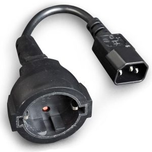 Cablu adaptor C14 tata - Schuko mama pentru UPS