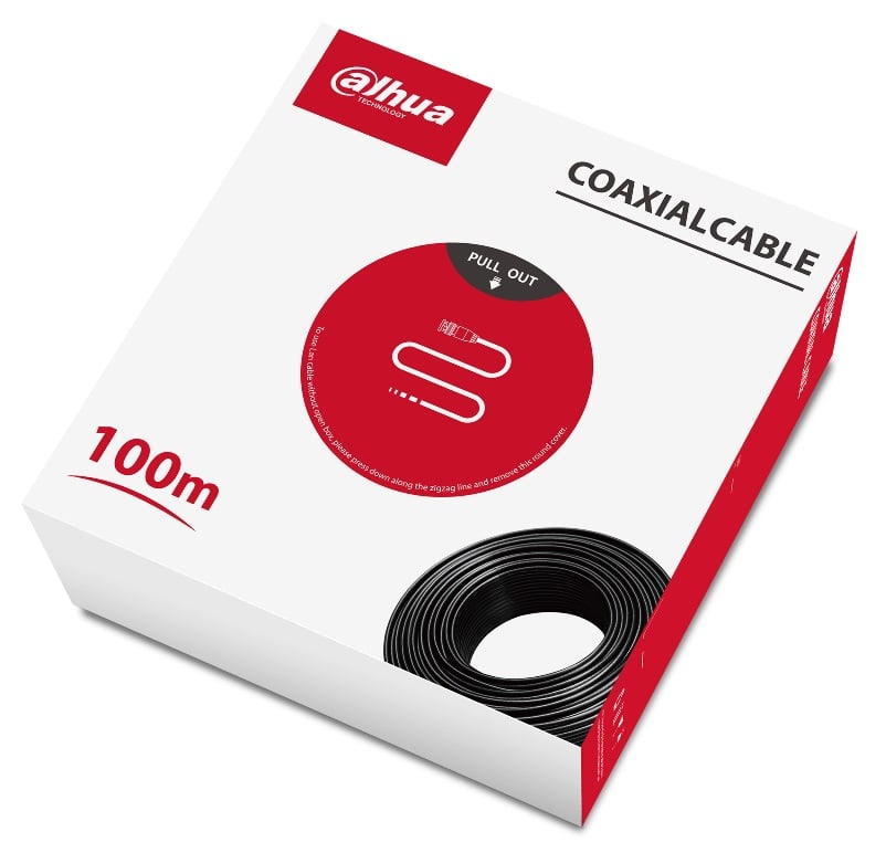 Cablu coaxial, cupru, cutie cu 100 metri, Dahua DH-PFM930-59N-100. Fiabilitate si performanță 1 Cablu coaxial