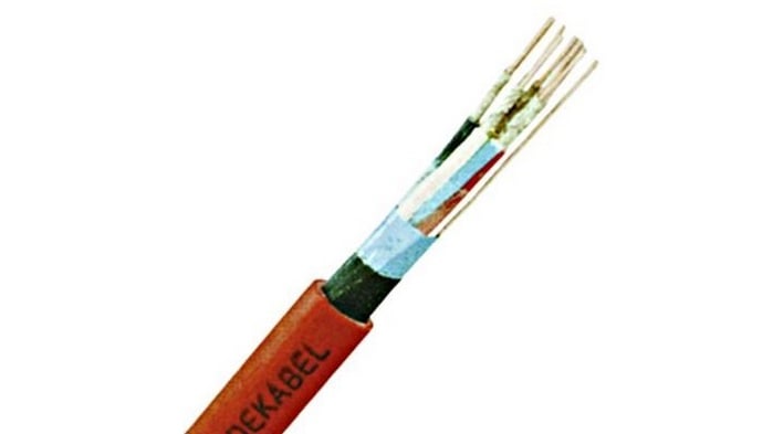 Cablu ignifug, fara halogenuri, Schrack ROXC200025, 2x 2x 0,8 E60 rosu, diametru 8,00mm, lungime 100m. Fiabilitate si performanță 1 Cablu ignifug