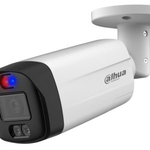 Camera HDCVI 5MP cu alarma optica Rosu-Albastru