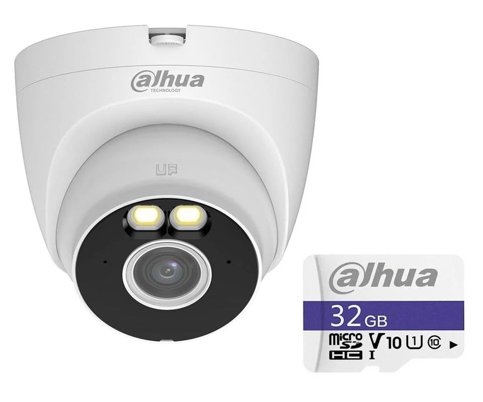 Camera Wi-Fi Dahua + card cadou, 2MP, 2.8mm, LED alb 30m, IPC-T2AP28+SD32. Fiabilitate si performanță 1 Camera Wi-Fi Dahua + card cadou