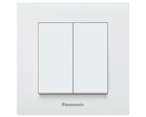 Comutator simplu alb cu 2 butoane - Karre Plus Panasonic 1 Comutator simplu alb cu 2 butoane, montaj incastrat, IP 20, Karre Plus Panasonic. Fiabilitate si performanță