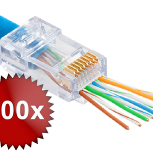 Conector neecranat Pass Through RJ45, Pachet 100 bucati, CAT 6E, TEL0072. Fiabilitate si performanță – ofertă, preț și specificații