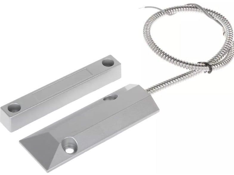 Contact magnetic pentru porti, 20V/10mA, detectie deschidere ferestre/usi, cablu si carcasa metalica, argintiu, KN-OC55. Fiabilitate si performanță 1 Contact magnetic pentru porti