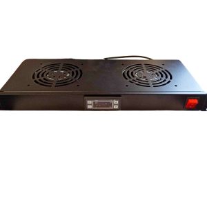 Cooler cu doua ventilatoare si termostat pentru rack