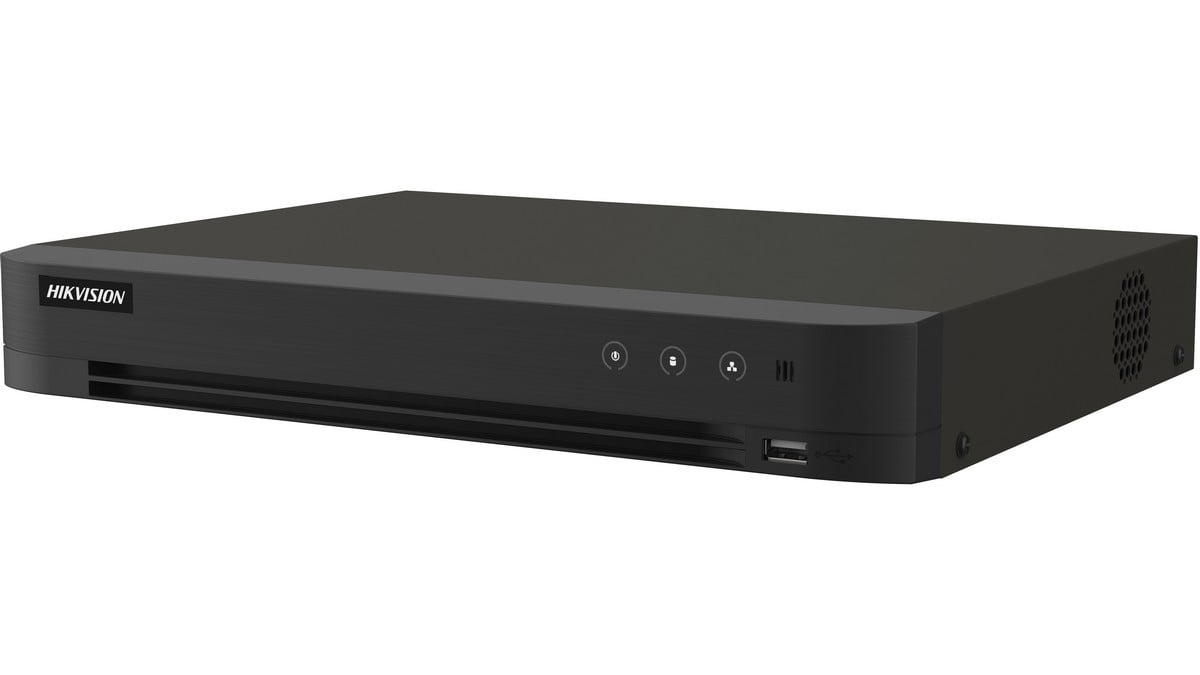 DVR 16 canale, Hikvision iDS-7216HQHI-M1/XT/16A+4/1ALM AcuSense, 5MP 3K, Audio prin HDTVI, 1x SATA max 12TB. Fiabilitate si performanță 1 DVR 16 canale