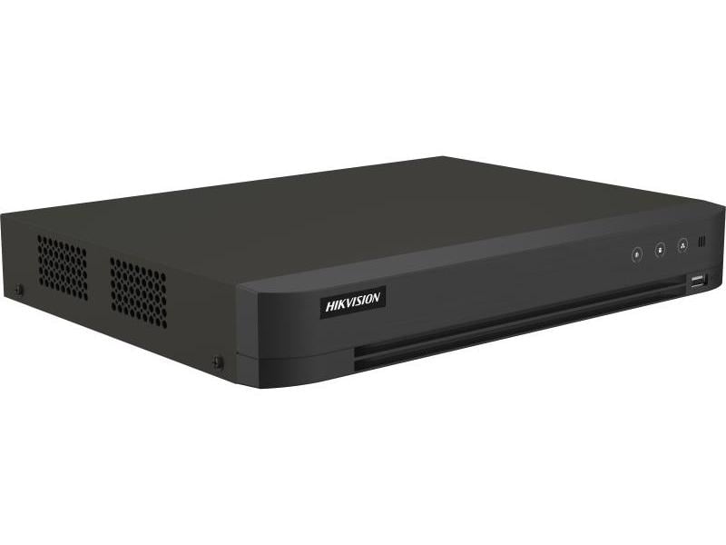 DVR 8 canale, 5 MP, Hikvision iDS-7208HUHI-M1/X/4A+8/4 AcuSense, 1U H265 pro+, audio prin coaxial, 32Kbps, slot HDD 12TB. Fiabilitate si performanță 1 DVR 8 canale