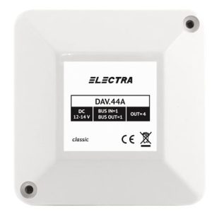 Doza derivatie audio-video, Electra DAV.44A, 4 iesiri, conectori cu surub, ABS, montaj suprafata, 100x 100x 40mm, alb. Fiabilitate si performanță – ofertă, preț și specificații