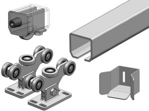 Feronerie Poarta Culisanta Autoportanta - Fiabilitate si Performanta 1 Feronerie poarta culisanta autoportanta in consola, galvanizata, metal rezistent, 550KG, C75/5. Fiabilitate si performanță