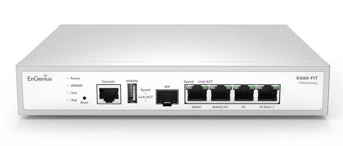 Gateway EnGenius FitXpress XG60-Fit, 4x Gigabit (1 PoE+), 1 port SFP, dual-WAN, VPN, 2.1GHz, 54V. Fiabilitate si performanță 1 Gateway EnGenius FitXpress XG60-Fit