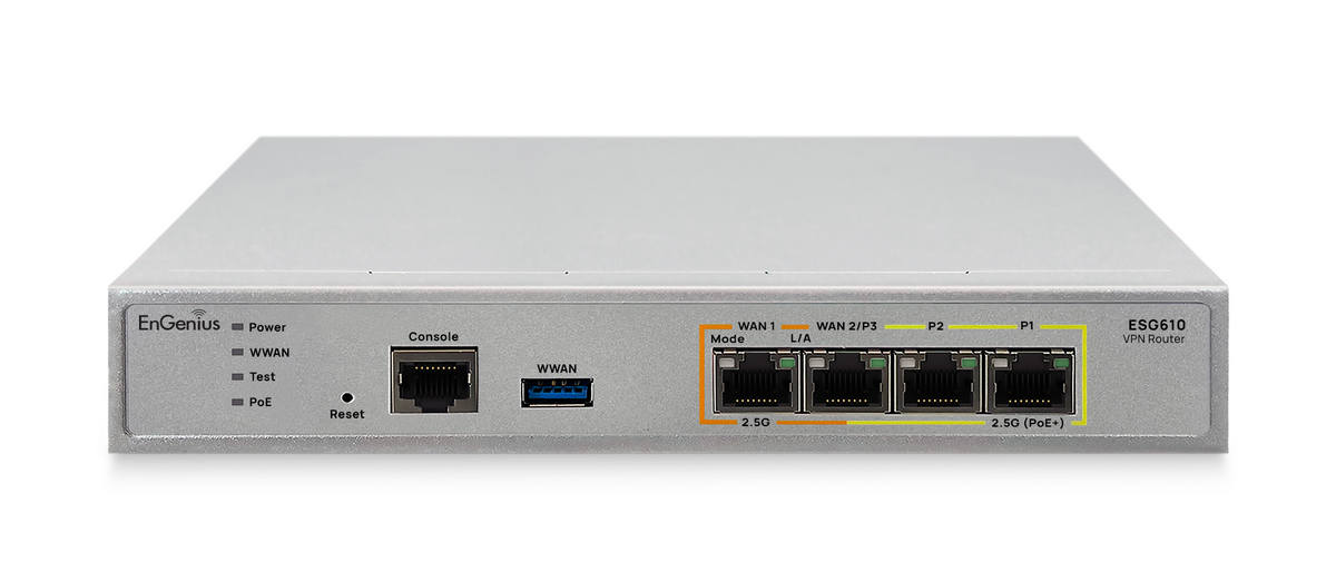 Gateway cu management prin cloud, Quad Core 2.2GHz, 2x 2.5G LAN, 2x 2.5G WAN, PoE+, VPN, 54V, EnGenius ESG610. Fiabilitate si performanță 1 Gateway cu management prin cloud, Quad Core 2.2GHz, 2x 2.5G LAN, 2x 2.5G WAN, PoE+, VPN, 54V, EnGenius ESG610. Fiabilitate si performanță – ofertă, preț și specificații