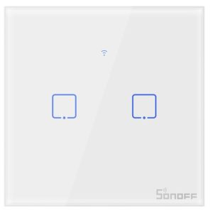 Intrerupator Wifi + RF incastrabil Alb 2 circuite SONOFF SONOFF-TXT1EU2C