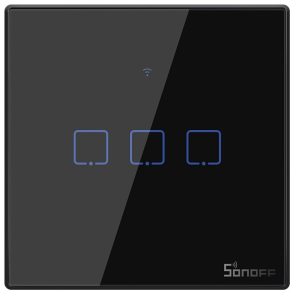 Intrerupator Wifi + RF incastrabil Negru 3 circuite SONOFF-TXT3EU3C