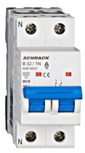 Intrerupator Automat 32A - Fiabilitate și Performanță 1 Intrerupator automat, 32A, 1P+N, 32A, curba B, 6kA, Schrack. Fiabilitate si performanță