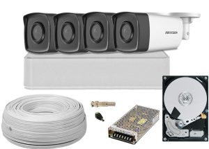 Kit 4 camere de exterior, 2MP FullHD, 80m IR, Hikvision HIK-4E28-1TB-SHQ-TW. Fiabilitate si performanță