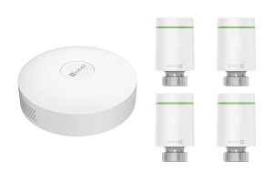 Kit Gateway A3 și 4 Termostate Inteligente T55 Ezviz - Performanță și Fiabilitate 1 Kit Gateway A3 si 4 termostate inteligente T55 Ezviz, protocol Zigbee, control aplicatie, CS-4T55-A3. Fiabilitate si performanță