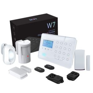 Kit alarma wireless antiefractie Heyi cu detector de miscare tip perdea si contact magnetic