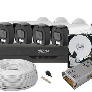Kit camere supraveghere exterior profesionale, 4 camere, 5MP, Smart Dual Illuminators 40m, Microfon, 3.6mm, SAF-4X5MLEDACC-2TB. Fiabilitate si performanță – ofertă, preț și specificații