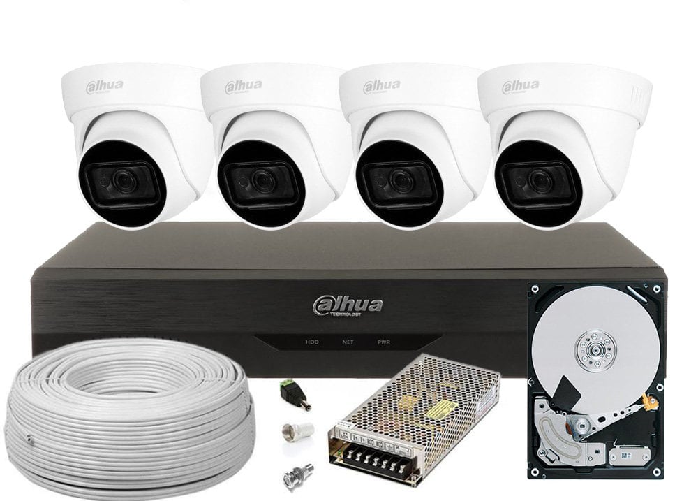 Kit de supraveghere 4 camere dome, rezolutie 8MP 4K, lentila 2.8mm, IR 30 de metri, HDD 1TB. Fiabilitate si performanță 1 Kit de supraveghere 4 camere dome