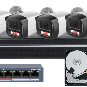 Kit de supraveghere IP 4 camere exterior 4MP