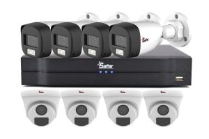 Kit de supraveghere mixt, Full HD, 2MP, IR si LED alb, DVR 8 canale, Functii AI, Safer KITSAF8X-BP2MP20F28-A. Fiabilitate si performanță