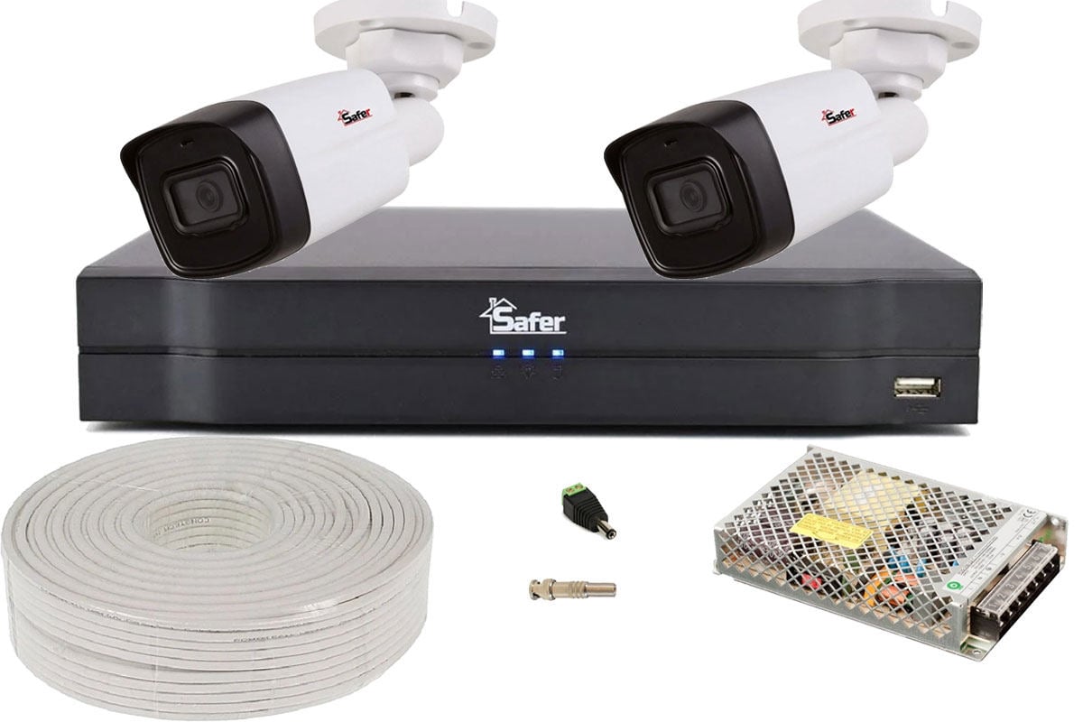 Kit de supraveghere pentru exterior, 2 camere bullet, Starlight, 5MP, DVR 4 canale, Functii AI, Accesorii incluse, Safer KITSAF2X-5MP80F36-A-ACC. Fiabilitate si performanță 1 Kit de supraveghere pentru exterior