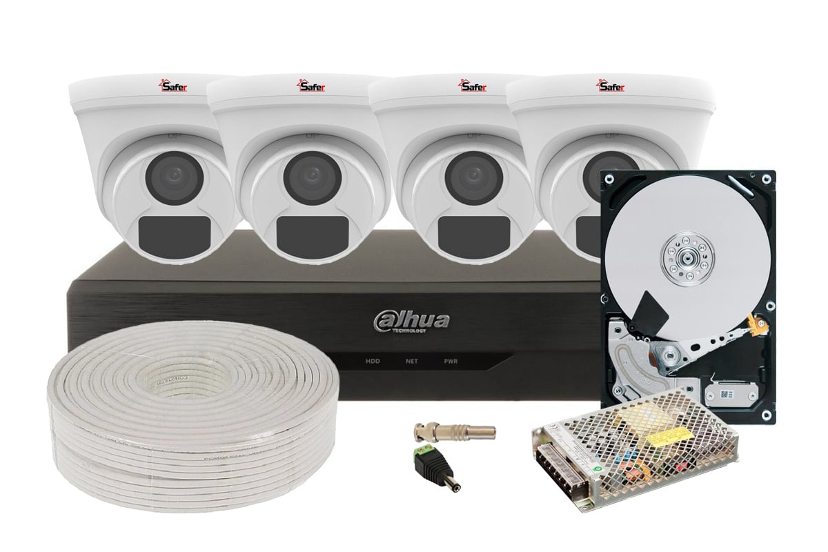 Kit de supraveghere pentru interior, 4 camere Dome, Starlight, DVR 4 canale, functii AI, Hard disk 2 TB, Accesorii incluse, KITINT-4X-5MP28I20-ACC-HDD. Fiabilitate si performanță 1 Kit de supraveghere pentru interior