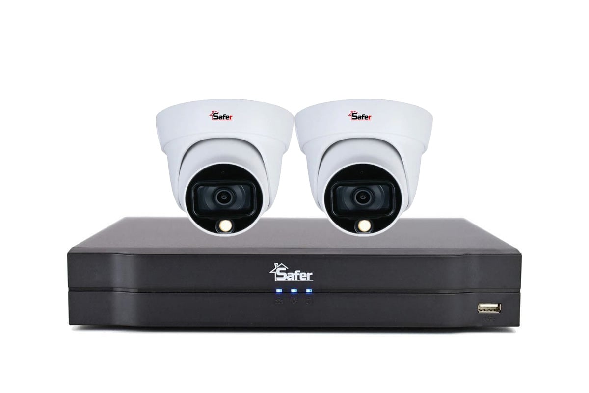 Kit de supraveghere video, 2 camere Dome, Full Color, 5MP, Led alb 20m, DVR 4 canale, Safer KITINT-2X-5MP28I20. Fiabilitate si performanță 1 Kit de supraveghere video