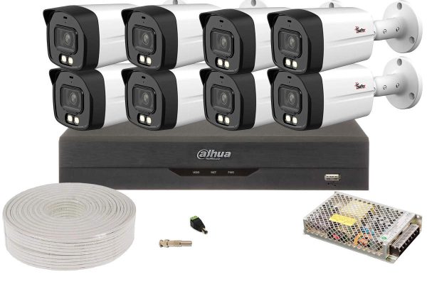 Kit de supraveghere video 8 camere exterior 2MP Full HD