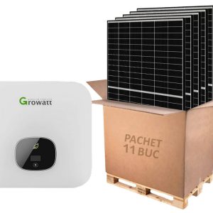 Kit invertor On-Grid monofazat 5kW si 11 panouri fotovoltaice
