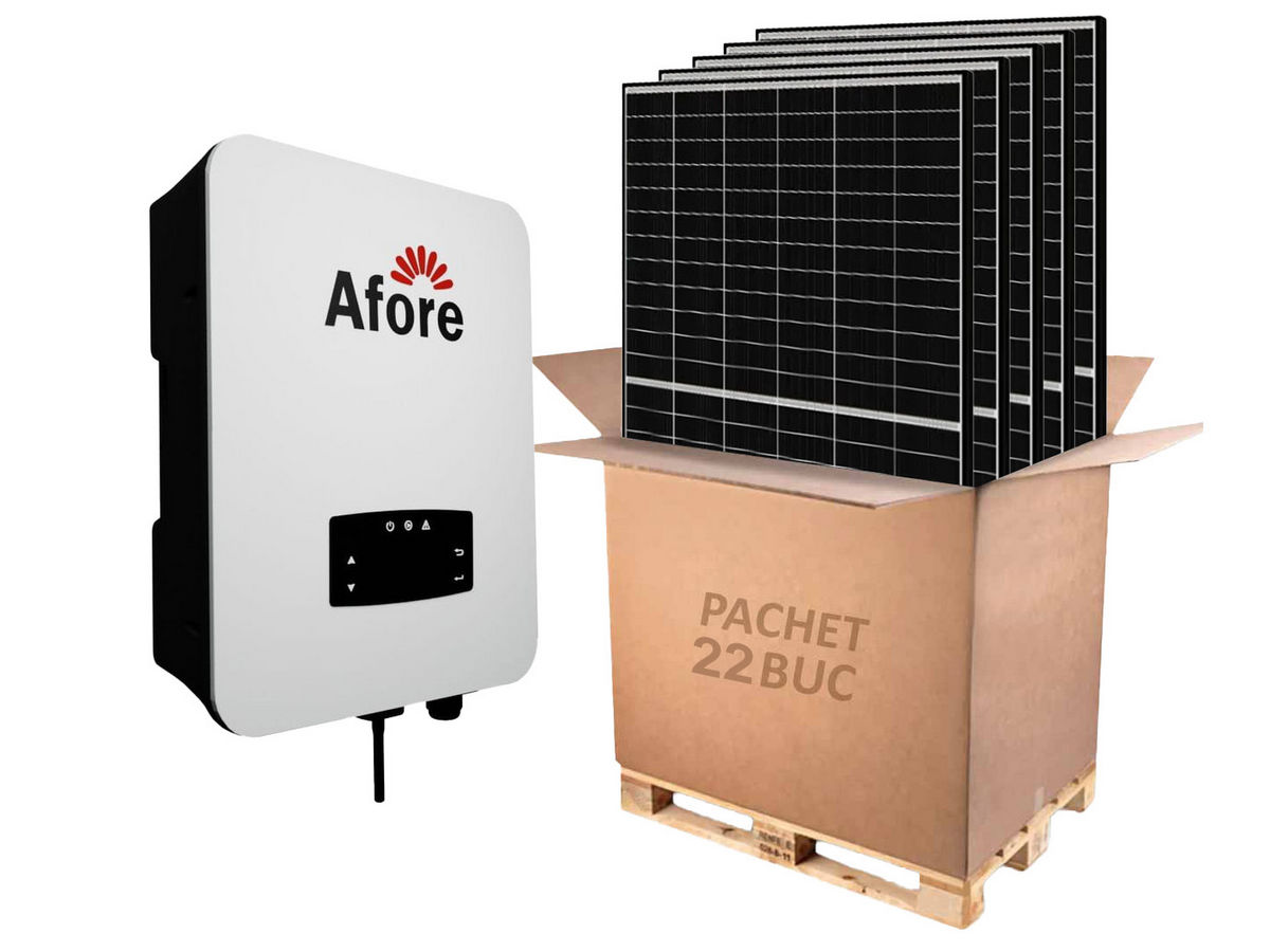 Kit invertor On-Grid trifazat Afore, 10KW si 22 panouri fotovoltaice monocristaline 455W Canadian Solar, BNT010KTL-2-455W. Fiabilitate si performanță 1 Kit invertor On-Grid trifazat Afore