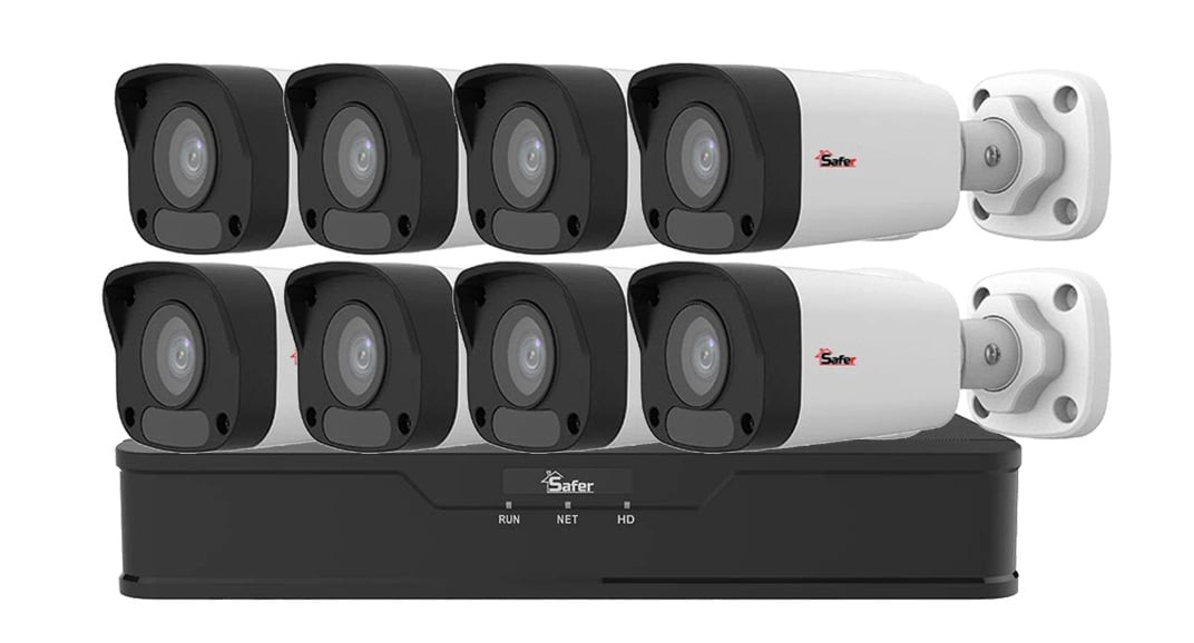 Kit supraveghere IP Safer 8 camere exterior FULL HD POE ALL. Fiabilitate si performanță 1 Kit supraveghere IP Safer 8 camere exterior FULL HD POE ALL