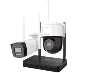 Kit supraveghere IP Wireless Hikvision HiLook EasyLink IKS-2042BPH-PH/W, 2x camere de 2MP, IR, slot microSD, NVR 4 canale, Audio. Fiabilitate si performanță