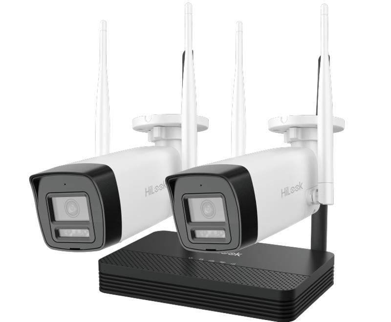 Kit supraveghere IP wireless de exterior Hikvision HiLook IKS-2042BH-PH/W, EasyLink, 2 camere de 2MP Full HD, IR 30m, Audio, slot microSD, NVS. Fiabilitate si performanță 1 Kit supraveghere IP wireless de exterior Hikvision HiLook IKS-2042BH-PH/W
