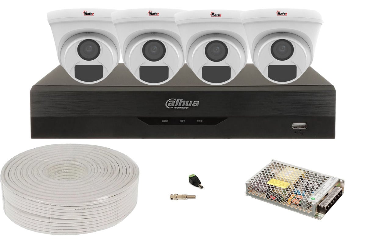 Kit supraveghere complet 4 camere 2MP Full HD, IR 20 metri, DAHUA, DH-4X1200EMP-A-2TB-1. Fiabilitate si performanță 1 Kit supraveghere complet 4 camere 2MP Full HD
