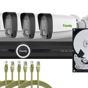 Kit supraveghere complet exterior Tri-Light Tiandy PoE