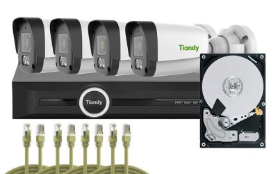 Kit Supraveghere Exterior Tri-Light Tiandy PoE – Fiabilitate și Performanță