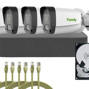 Kit supraveghere complet exterior Trilight Tiandy PoE