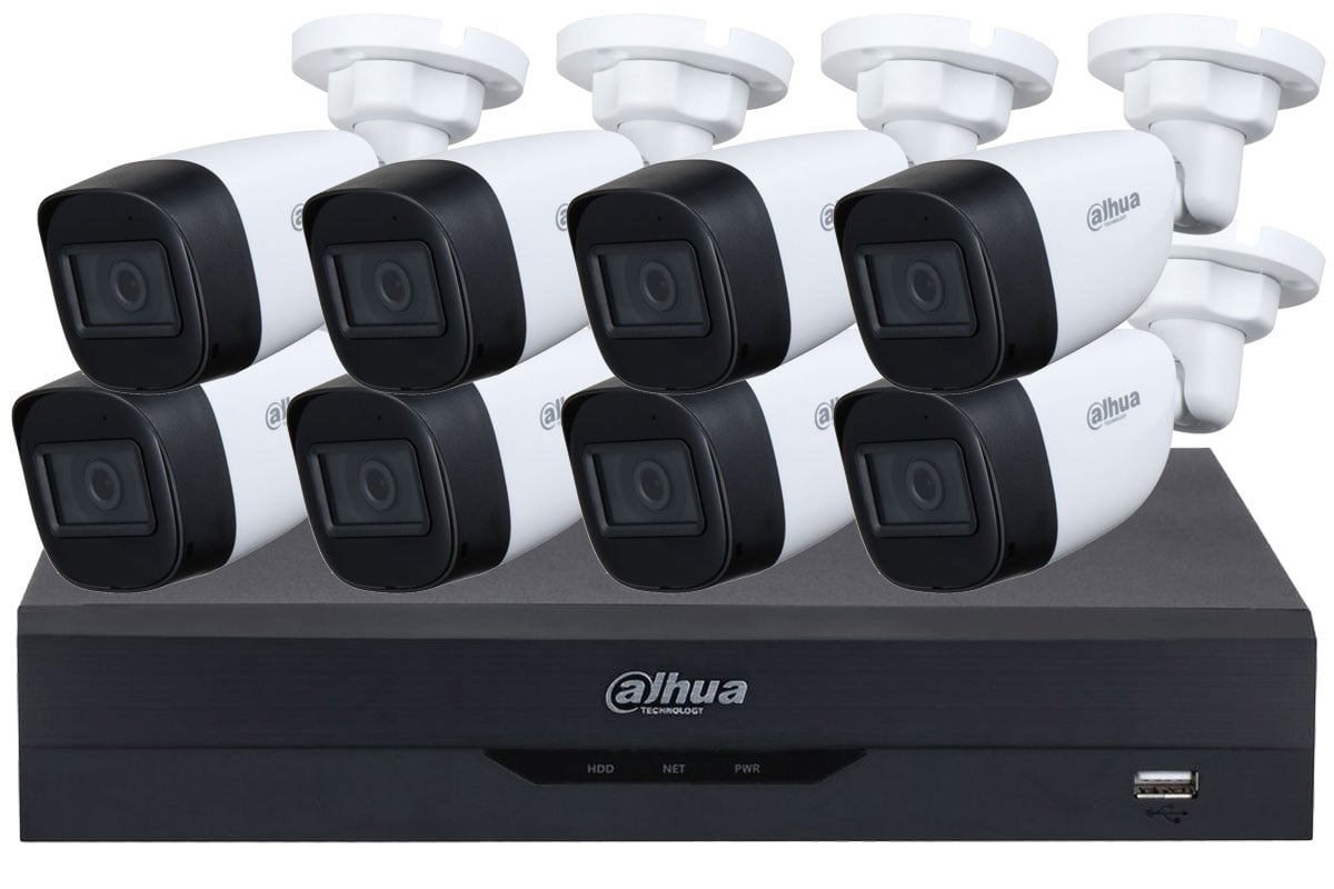 Kit supraveghere video, DVR cu 8 camera bullet, smart IR 30m, Dahua KIT-8CAMDVRI3. Fiabilitate si performanță 1 Kit supraveghere video