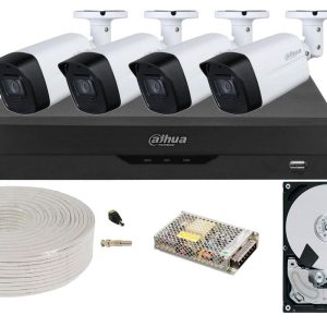 Kit supraveghere video complet cu 4 camere exterior 2MP FULL HD