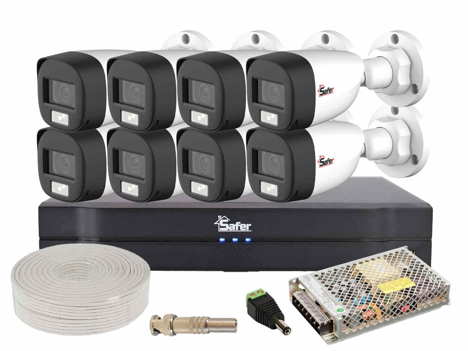 Kit supraveghere video complet cu 8 camere exterior 2MP Safer, Dvr Safer KIT2MPEXT-SAF-ACC. Fiabilitate si performanță 1 Kit supraveghere video complet cu 8 camere exterior 2MP Safer